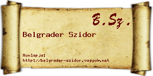 Belgrader Szidor névjegykártya